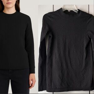 SPANX Black Long Sleeve Textured sweater top size XL